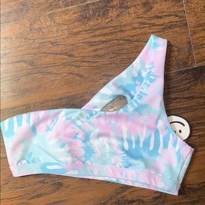 Moana Smile Club Pastel Tie-Dye One-Shoulder Sport Bra
